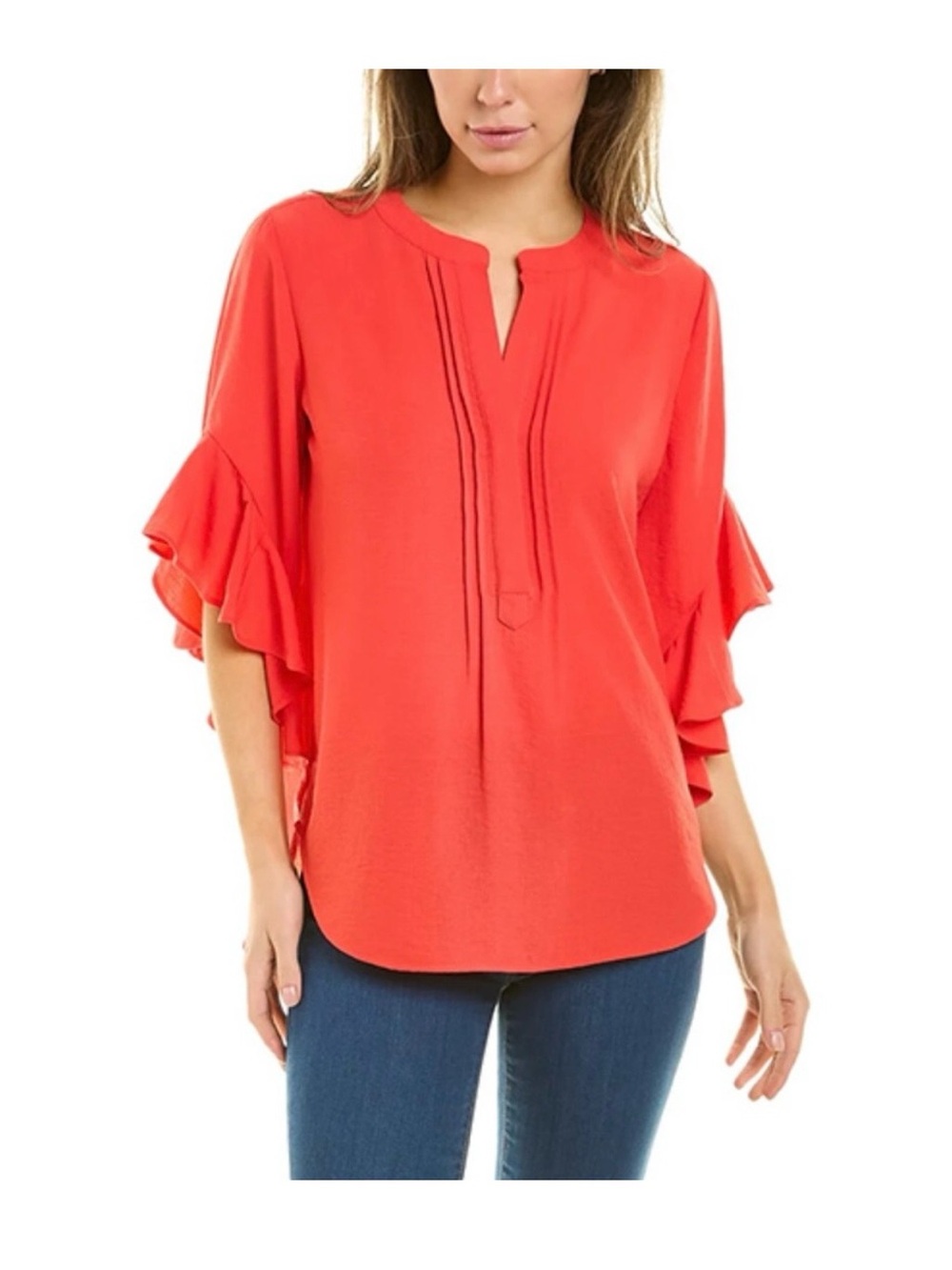 Vince Camuto Women's Ruffle Sleeve Henley